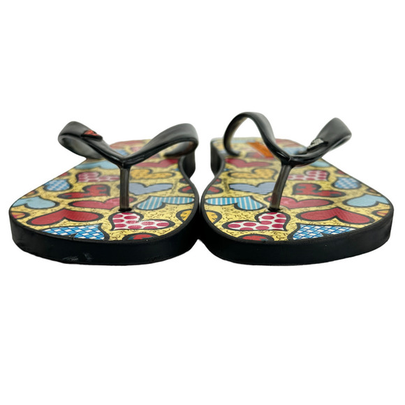 Mellisa by Romero Brito Flip Flops Women's Size 10 Multicolor Brazilian Artist - Picture 6 of 13